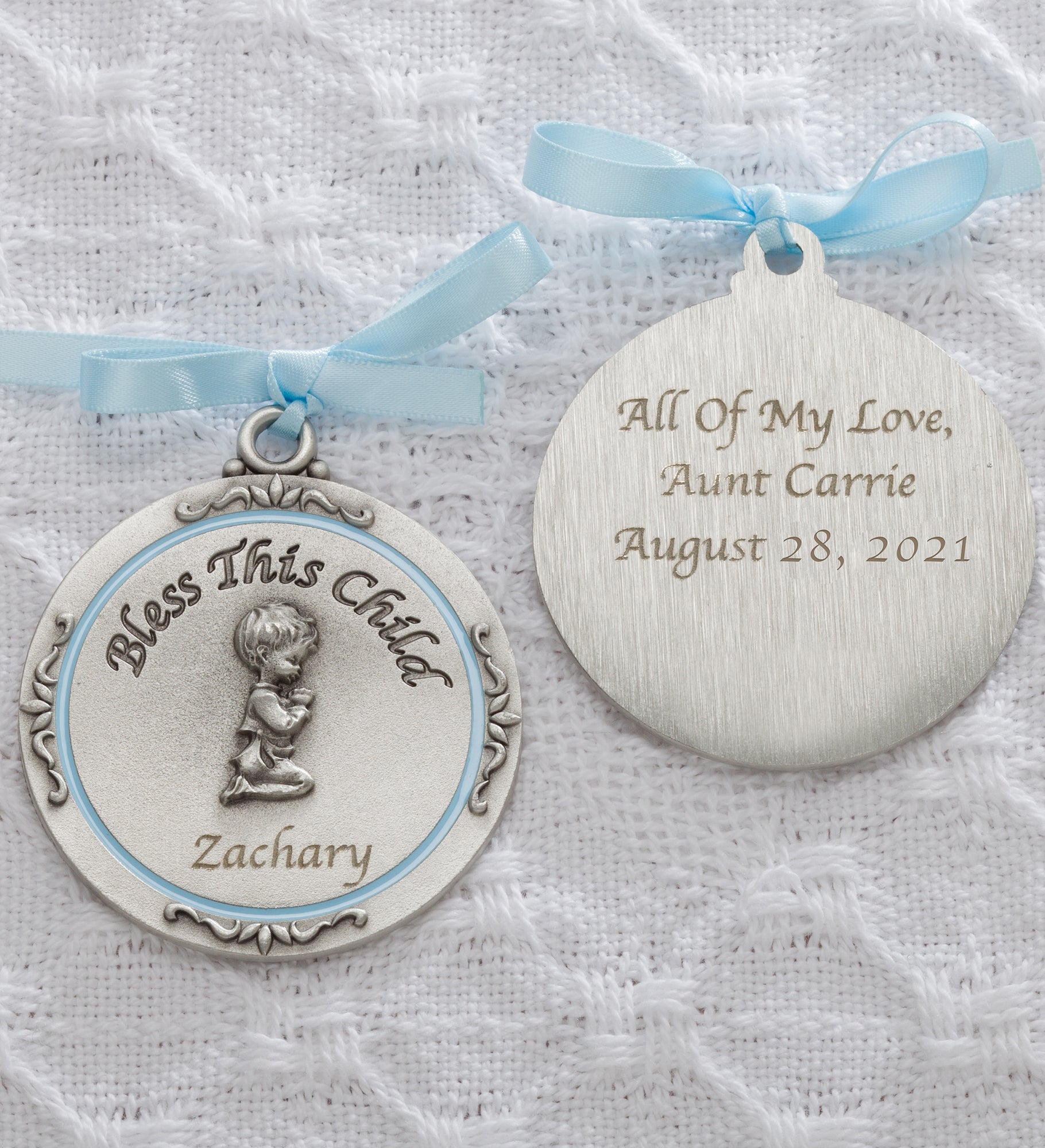 Baptism Blessings Personalized Crib Medallion